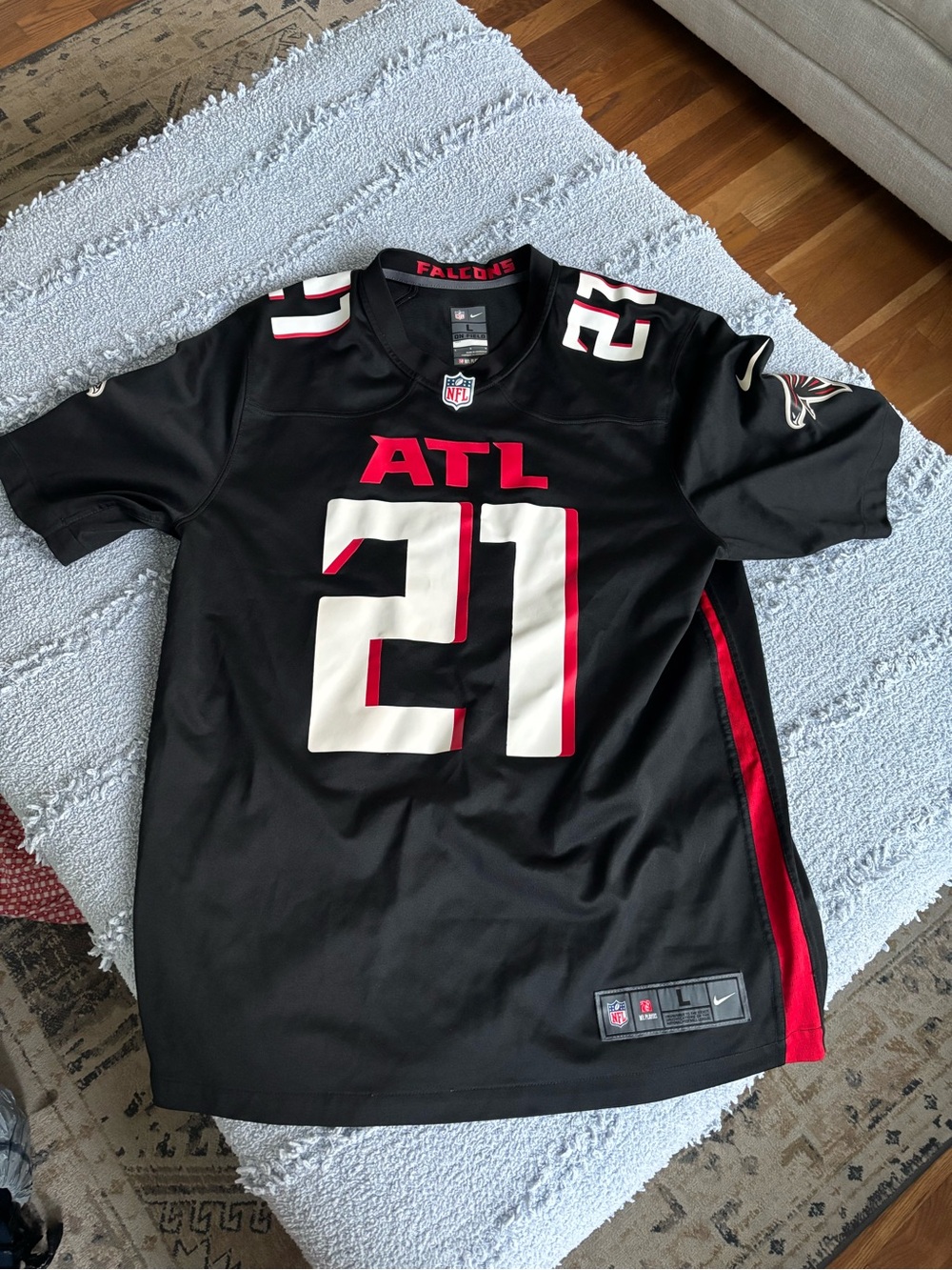 NFL Atlanta Falcons Black Red White #21 Jersey